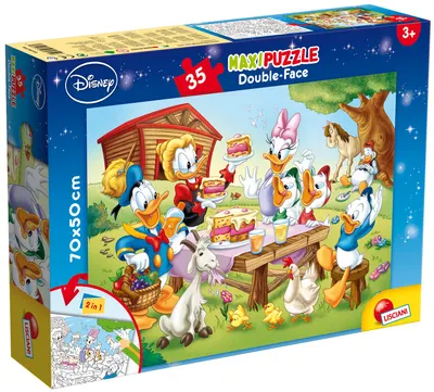 Puzzle cu două fețe Lisciani pentru colorare 35 piese - Prânz de familie