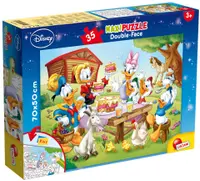 Puzzle cu două fețe Lisciani pentru colorare 35 piese - Prânz de familie