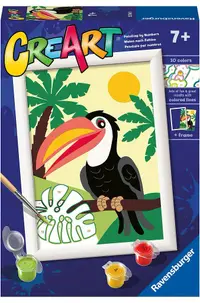 Set de pictură pe numere Ravensburger CreArt - Tucan în junglă