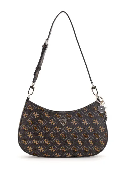 Geanta de umar cu model monograma - Negru/Caramel