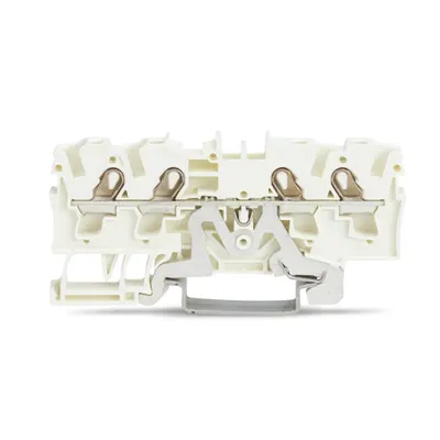 4-conductor shield terminal block; 4 mm²; side and center marking; for DIN-rail 35 x 15 and 35 x 7.5; Push-in CAGE CLAMP®; 4,00 mm²; white