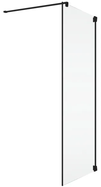 Perete lateral 120x200 cm, grosime sticla de 6 mm, profil negru mat, Ronal Cadura