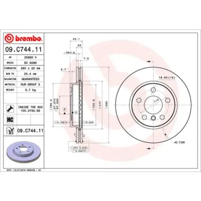 Disc frana BREMBO 09.C744.11