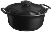 Oală ceramică pentru inducție cu capac Emile Henry - Sublime+, 31 cm, 5.5 l, neagră