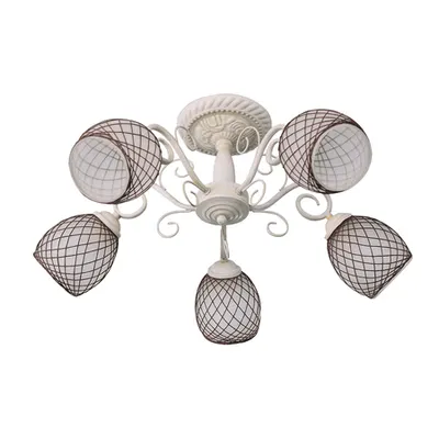 Lustra Elegance Crom+Alb+Maro 5xE27 60W