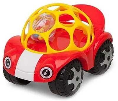 Jucărie pentru bebeluși Raya Toys - Mașină cu zornăitoare, roșie