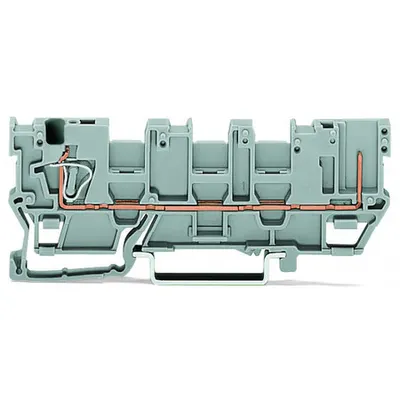 1-conductor/1-pin carrier terminal block; with 3 jumper positions; for DIN-rail 35 x 15 and 35 x 7.5; 4 mm²; CAGE CLAMP®; 4,00 mm²; gray