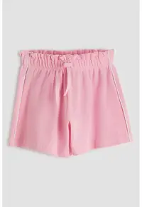 Pantaloni scurti din bumbac cu model texturat - Roz