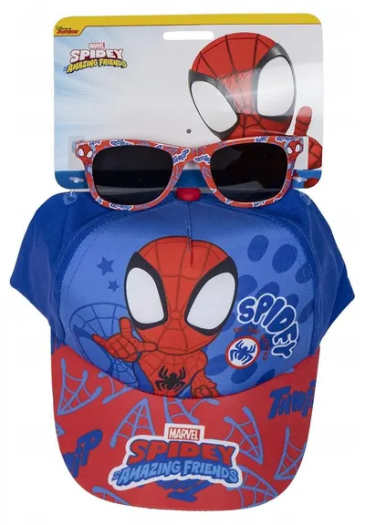 Set pentru copii Cerda - Spiderman, Spidey, șapcă și ochelari de soare, 51 cm