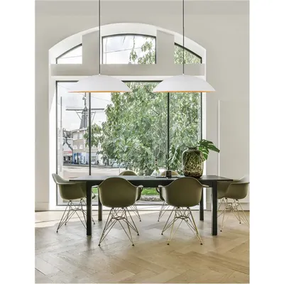 Lampa suspendata GLIM Nisipiu Alb Outside Natural Lemn InsideAluminiu & Acrylic LED 47 Wat 230V 2015Lm 3000K IP20