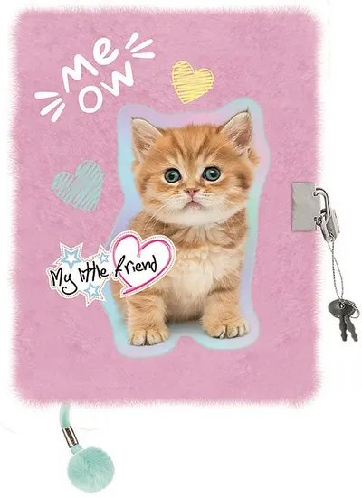 Jurnal secret de pluș St. Majewski My Little Friend - Pastel Kitty