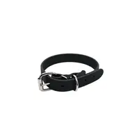 Zgarda din piele simplă - Negru - 60 cm