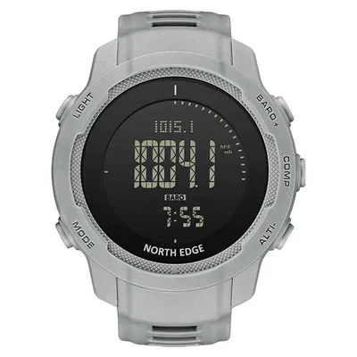 Ceas sport digital NORTH EDGE Vertico, fibra de carbon, cadran negru, altimetru, barometru, busola, termometru, pedometru, rezistent la apa 50M
