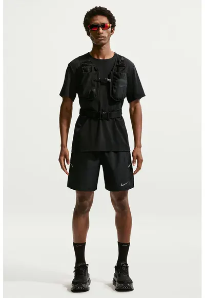 Pantaloni scurti cu model 2in1 pentru alergare Miller - Negru stins