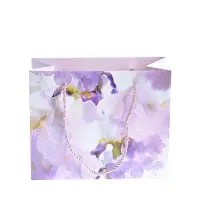 Punga de cadou cu imprimeu floral mov