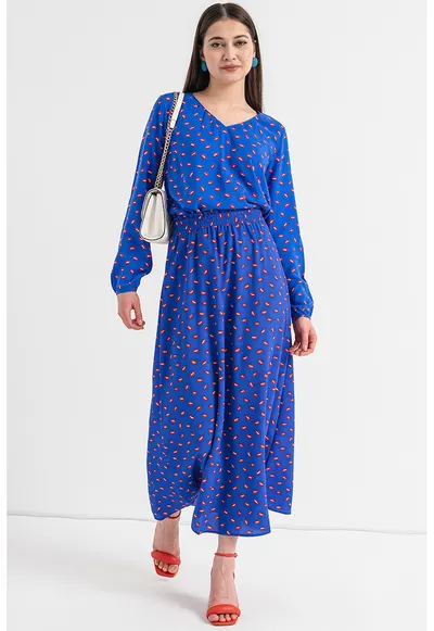 Bluza cu model Nova Life - Rosu/Alb/Albastru inchis