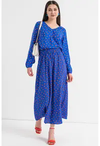 Bluza cu model Nova Life - Rosu/Alb/Albastru inchis