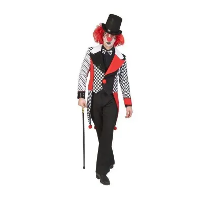 Frac Jester Harley, costum arlechin barbati carnaval, negru rosu