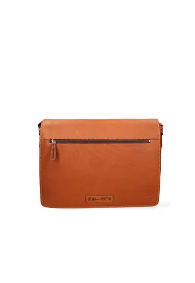 Geanta uni crossbody de piele cu bareta ajustabila - Maro