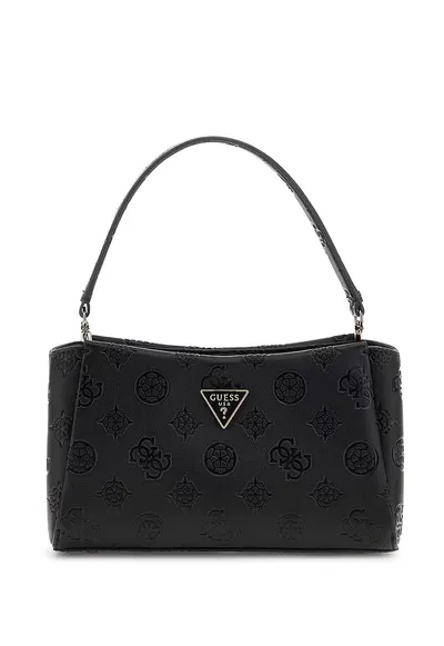 Geanta crossbody din piele ecologica cu model monograma - Negru
