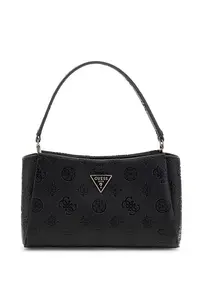 Geanta crossbody din piele ecologica cu model monograma - Negru