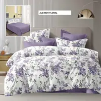 Lenjerie de pat ECONOMY alb mov floral 230x250 cm, Ralex | 1 buc