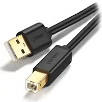 CABLU USB Ugreen pt. imprimanta, "US135" USB 2.0 (T) la USB 2.0 Type-B (T), 3m, conectori auriti, negru, 10351