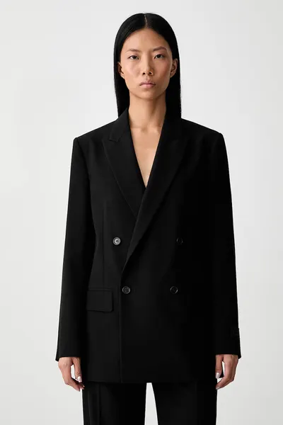 MM6 Maison Margiela sacou cu două rânduri de nasturi pentru femei cu amestec de lână