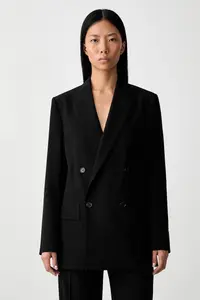 MM6 Maison Margiela sacou cu două rânduri de nasturi pentru femei cu amestec de lână