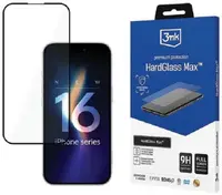 Protector de sticlă 3mk - HardGlass Max, iPhone 16 Plus, negru