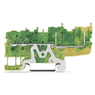 2-conductor/2-pin ground carrier terminal block; for DIN-rail 35 x 15 and 35 x 7.5; Push-in CAGE CLAMP®; 1,00 mm²; green-yellow