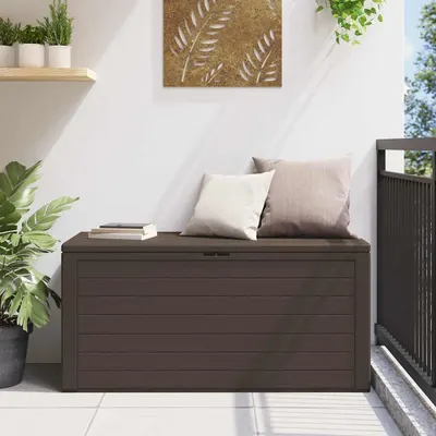 vidaXL Ladă de depozitare pentru grădină, maro, 116 x 44 x 55 cm