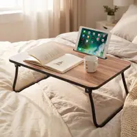 Măsuță pliabilă pentru laptop și tabletă, utilizare în pat sau canapea, din MDF, 52,5x30x21,5 cm