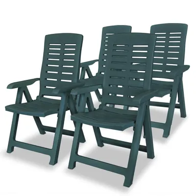 vidaXL Scaune pliabile rabatabile, 4 buc., plastic, verde