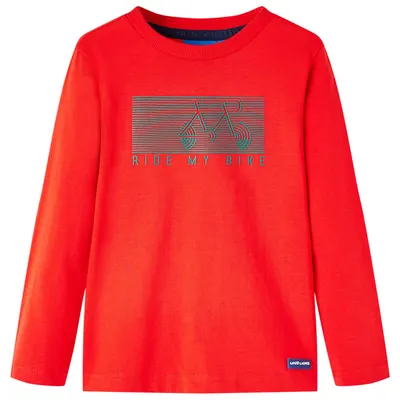 Tricou pentru copii cu mâneci lungi, roșu, 128