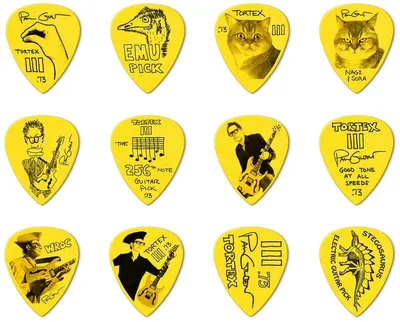 Pene pentru chitară Dunlop - Paul Gilbert, Custom Tortex TIII, 0.73 mm, 12 buc.