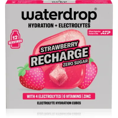 Waterdrop Microlyte băutură electrolitică pentru rehidratare cu vitamine Strawberry Recharge 12 buc