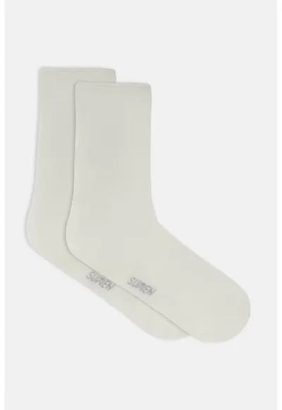 Sosete lungi din amestec de modal - Alb murdar