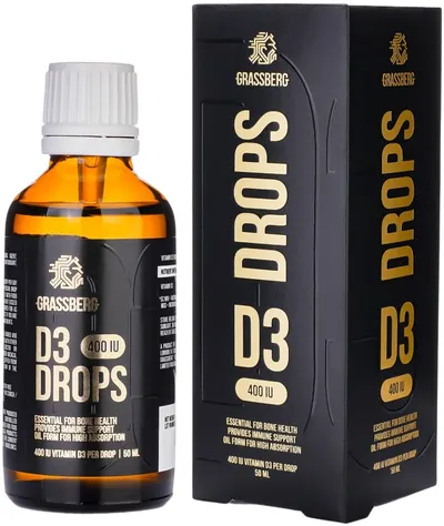 Vitamin D3 Drops, 400 IU, 50 ml, Grassberg