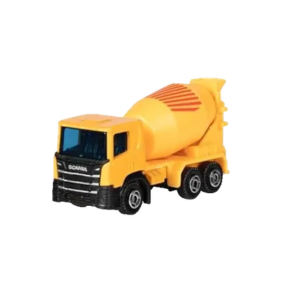Masinuta utilitara die-cast, scara 1:102, 7.5 cm lungime, camion betoniera