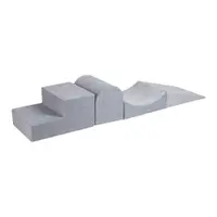 Teren de joacă din spumă gri deschis 4 buc. din catifea înălțime 30 cm 45x193 cm Montessori – Meowbaby