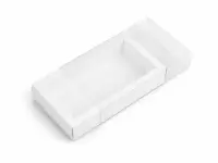 Cutie din hârtie cu fereastră transparentă - alb (set 50 buc) - 16x9x3cm
