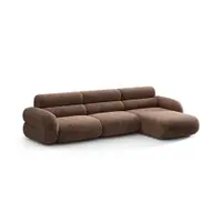 Colțar maro cu tapițerie din chenille (cu colț pe partea dreaptă/cu șezlong) Neo – Micadoni