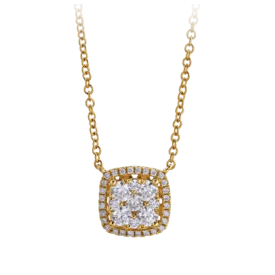 Lant cu pandantiv din aur galben cu diamante de 0.5ct