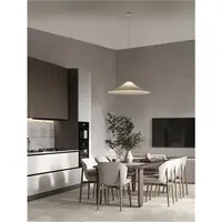 Lampa suspendata OKET Nisipiu Alb Mulberry Silk & Acrylic LED E27 1x12 Wat 220-240 Volt IP20 Fara bec