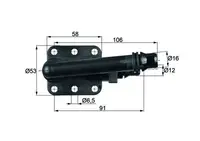 Termostat lichid racire (82 C, in carcasa) potrivit BMW 5 (E60), 5 (E61), 6 (E63), 6 (E64), 7 (E65, E66, E67) 2.0-6.0 07.01-12.10