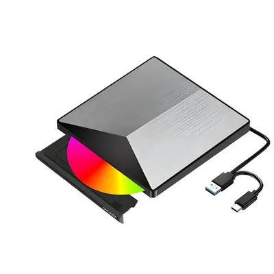 Unitate Optica Externa NewEvo 2in1, USB 3.0 si USB-C 3.1, DVD CD-RW, Driver pentru Laptop, Plug Play, Aluminiu
