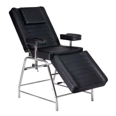 Scaun de tatuat reglabil manual, suport picioare, spatar, cotiere ajustabile, perne spuma, piele eco