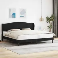 vidaXL Cadru de pat cu headboard Negru 200 x 200 cm Piele artificială