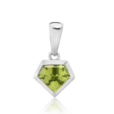 Pandantiv din aur alb cu peridot de 0.61ct